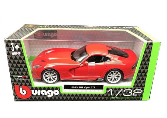1:32 Red Bburago Diecast 2013 Dodge Viper GTS SRT Model