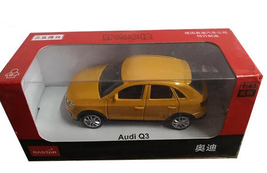 Yellow 1:43 Scale Rastar Diecast Audi Q3 Car Model