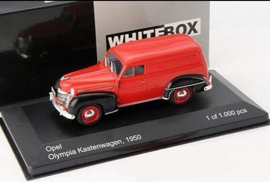 Red 1:43 Scale WhiteBox Diecast Opel Olympia Car Model