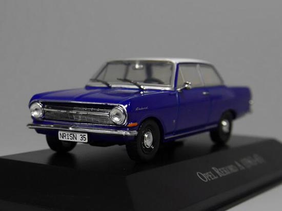 1:43 Blue IXO Diecast Opel Rekord A 1963-65 Car Model