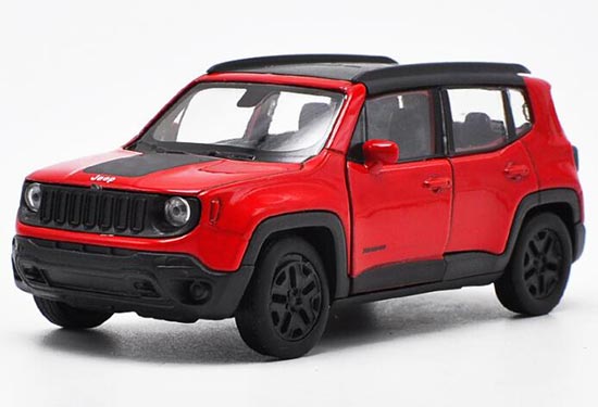1:36 Scale Red Welly Diecast Jeep Renegade Trailhawk Toy