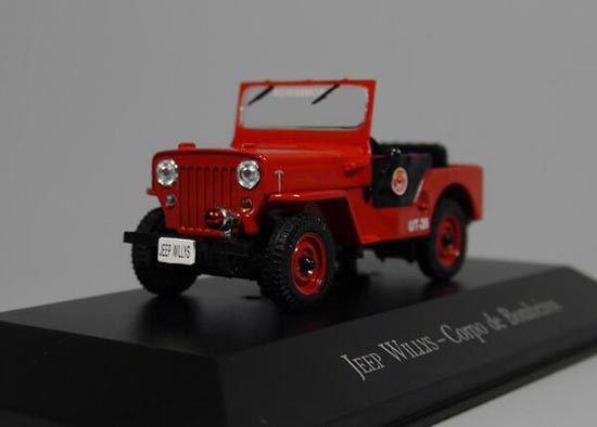 1:43 Scale Red IXO Diecast Jeep Willys Car Model