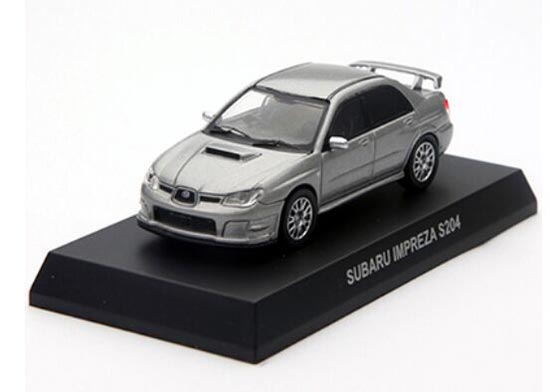 1:64 Scale Silver / Black Diecast Subaru Impreza S204 Model