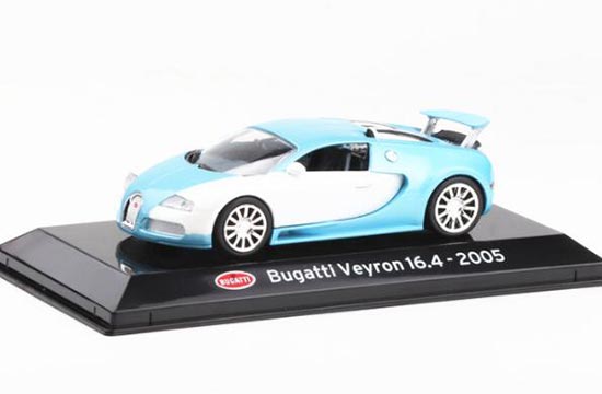 Blue-White 1:43 Scale Diecast 2005 Bugatti Veyron 16.4 Model