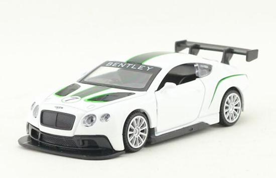 White Kids 1:43 Scale Diecast Bentley Continental GT3 Toy