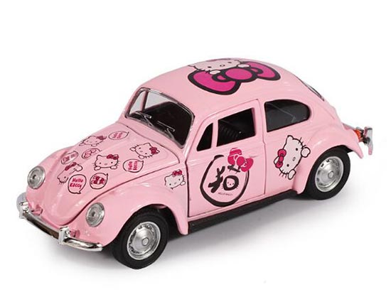 1:38 Scale Kids Pink Hello Kitty Diecast VW Beetle Toy