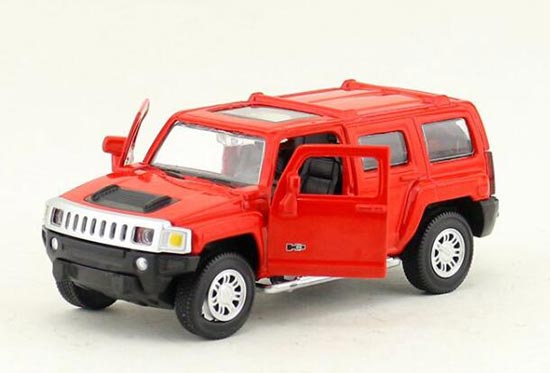 1:43 Scale Yellow / Red Kids Diecast Hummer H3 Toy