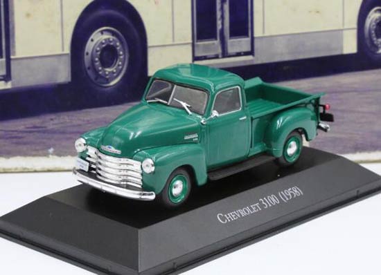Green IXO 1:43 Diecast 1958 Chevrolet 3100 Pickup Truck Model