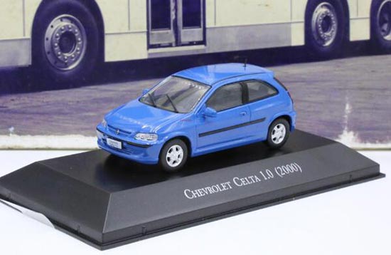 Blue 1:43 Scale IXO Diecast 2000 Chevrolet Celta Model