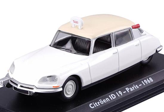 1:43 Scale White Diecast 1968 Citroen ID 19 Taxi Model