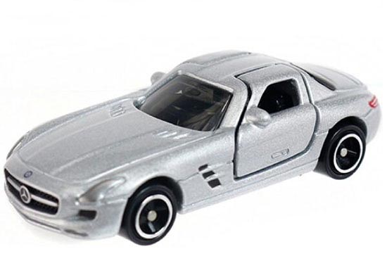 TOMY Kids 1:65 Silver Diecast NO.91 Mercedes-Benz SLS AMG Toy