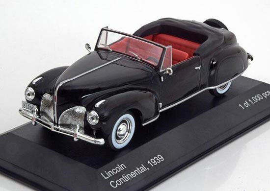 Black 1:43 WhiteBox Diecast 1939 Lincoln Continental Model