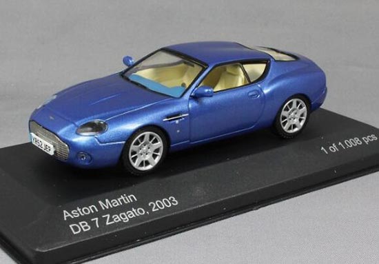 Blue 1:43 Diecast 2003 Aston Martin DB 7 Zagato Car Model