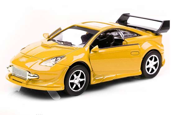Kids 1:32 Scale Yellow / Red / Blue Diecast Toyota Celica Toy