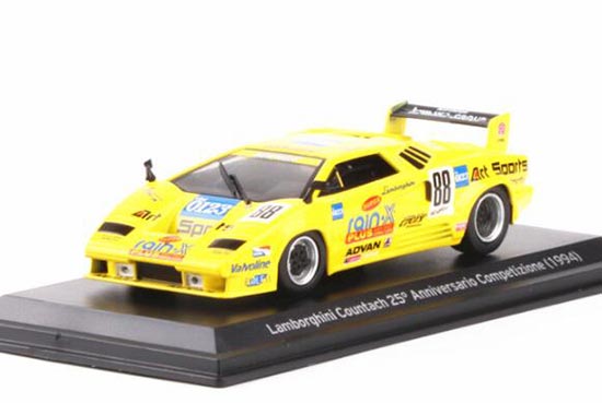 1:43 Scale Yellow Diecast 1994 Lamborghini Countach Model