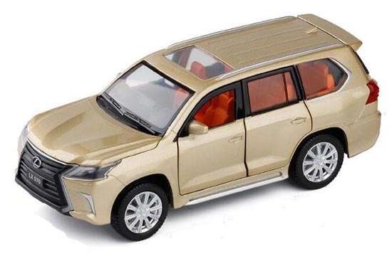 1:32 Scale Kids White / Black / Golden Diecast Lexus LX570 Toy