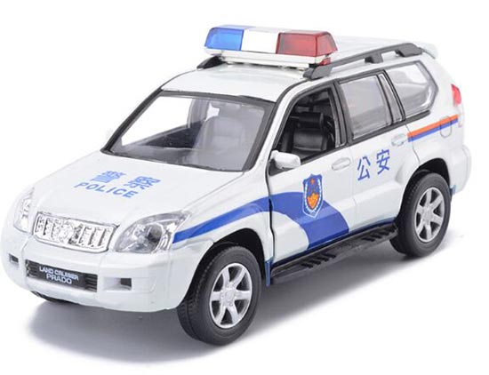 1:32 White Diecast Kids Police Toyota LAND CRUISER PRADO Toy