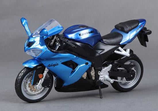 1:18 Scale Blue Diecast Kawasaki Ninja ZX-10R Motorcycle Model