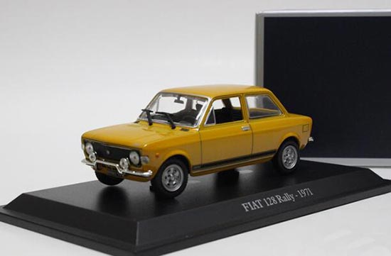 Yellow NOREV 1:43 Diecast 1971 Fiat 128 Rally Model