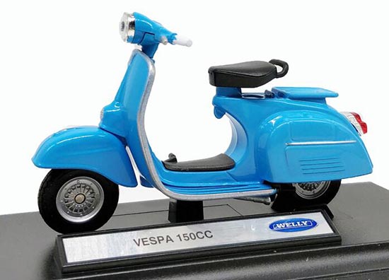 Blue 1:18 Scale Welly Diecast Vespa 150CC Scooter Model