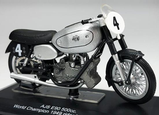 1:22 Scale Silver Diecast AJS E90 500cc Motorcycle Model