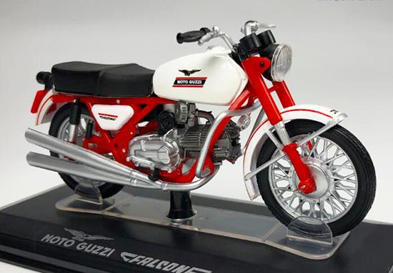 1:22 Red-White Diecast Moto Guzzi Falcone Motorcycle Model