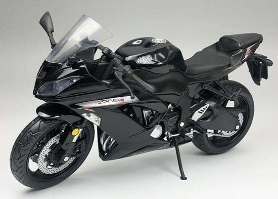 White / Orange / Black Diecast Kawasaki ZX-6R Motorcycle Model