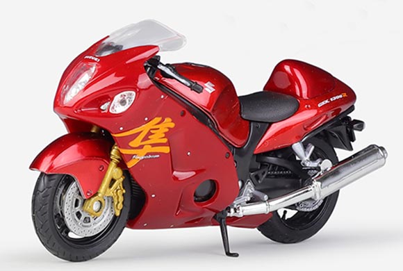 Red Welly Diecast Suzuki Hayabusa GSX 1300R Motorcycle Model