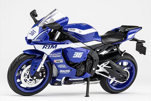 Blue 1:12 Scale Kids Diecast Yamaha YZF-R1M Motorcycle Model