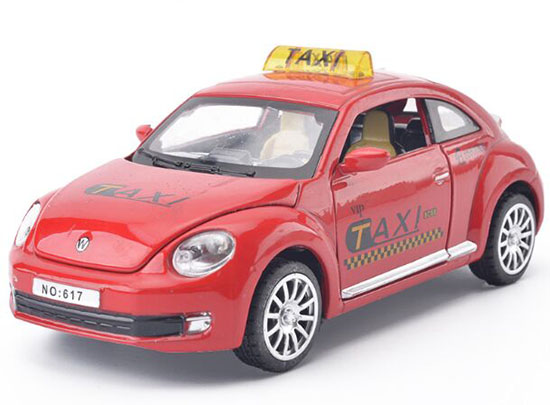 Kids Yellow / White /Red /Black 1:28 Diecast VW Beetle Taxi Toy