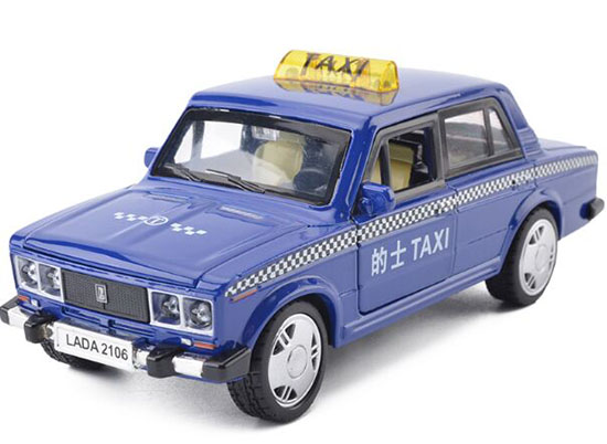 Blue / Orange / Red / Yellow 1:32 Scale Kids Diecast Lada Taxi