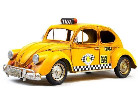 Tinplate Yellow Medium Size Vintage U.S. Taxi Model