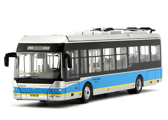 Blue-Silver NO.103 Die-Cast 1:64 Scale BeiJing Tram Model