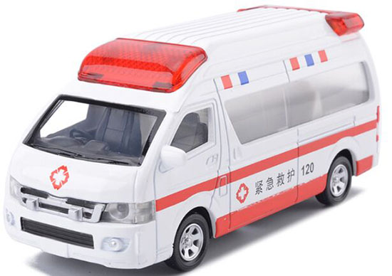 Kids White-Red Die-Cast Ambulance Van Toy