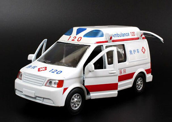 Die-cast Kids White-Red Ambulance Van Toy