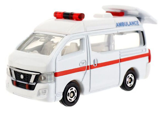 Kids Mini Scale White TOMY Die-cast Nissan NV 350 Ambulance Van