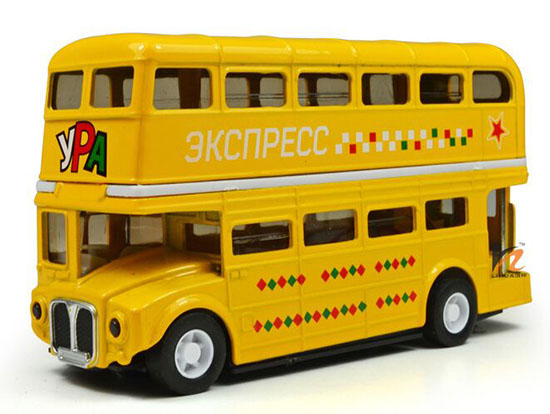 Yellow /White / Blue /Red Diecast London Double Decker Bus Toy