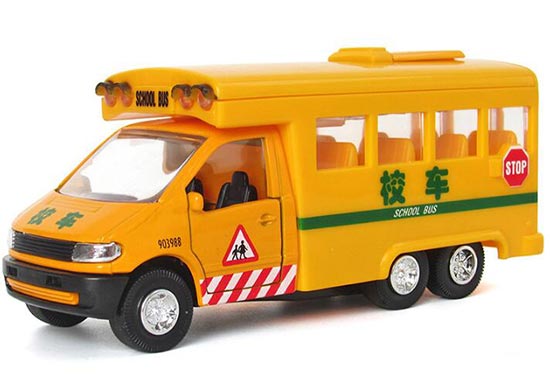 1:32 Scale Kids Yellow Die-Cast Chinese School Bus Toy