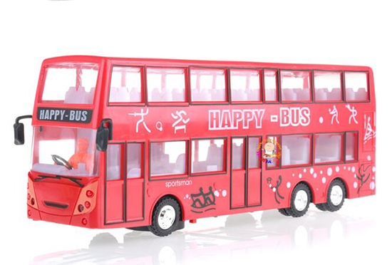 Red Kids Plastics Olympic Happy Double Decker Bus Toy