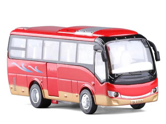 Kids Red / Green Pull-Back Function Die-Cast Tour Bus Toy