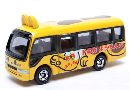 Mini Scale Yellow Diecast Toyota Coaster Kindergarten Bus Toy