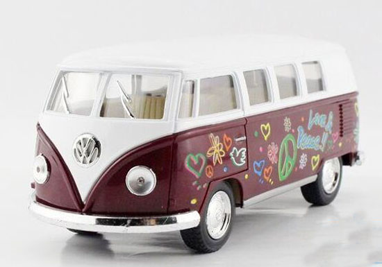 Yellow / Red / Green / Purple 1:36 Kids Diecast VW T1 Bus Toy