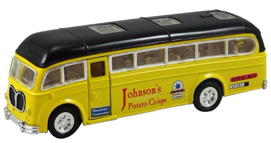Kids Yellow /Red / Blue Pull-Back Function Die-Cast City Bus Toy