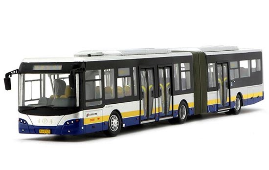 1:64 Scale Silver YoungMan Diecast BeiJing Articulated Bus Model