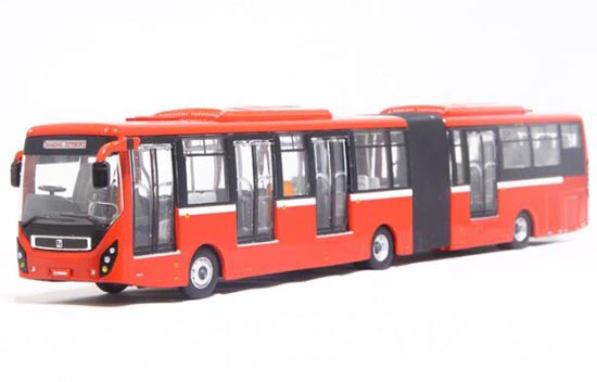 Red 1:64 Scale Diecast SunWin BRT Articulated Bus Model