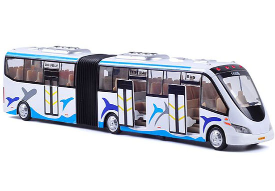 Kids White Dolphin Patterns Die-Cast Articulated Bus Toy