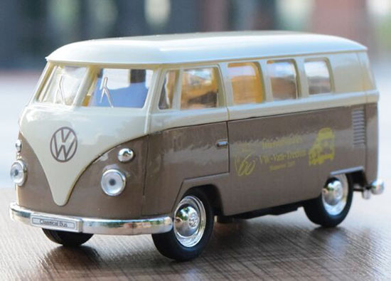 Khaki Welly 1:36 Scale Kids Diecast VW T1 Bus Toy