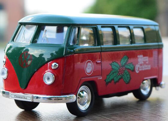 Kids Welly 1:36 Scale Merry Christmas Diecast 1963 VW T1 Bus Toy