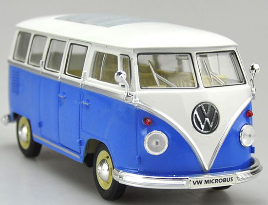 Khaki/ Blue / Deep Green 1:24 Welly Diecast VW T1 Bus Model