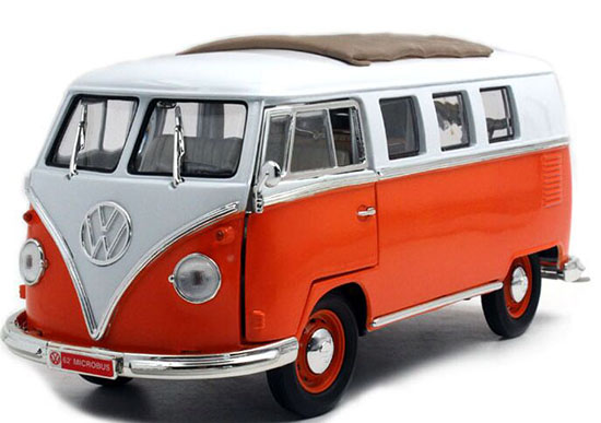 Five Colors 1:18 Scale YaMing Diecast 1962 VW T1 Bus Model